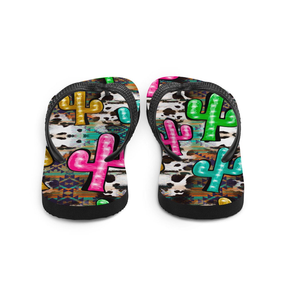 Neon light Cactus Flip-Flops