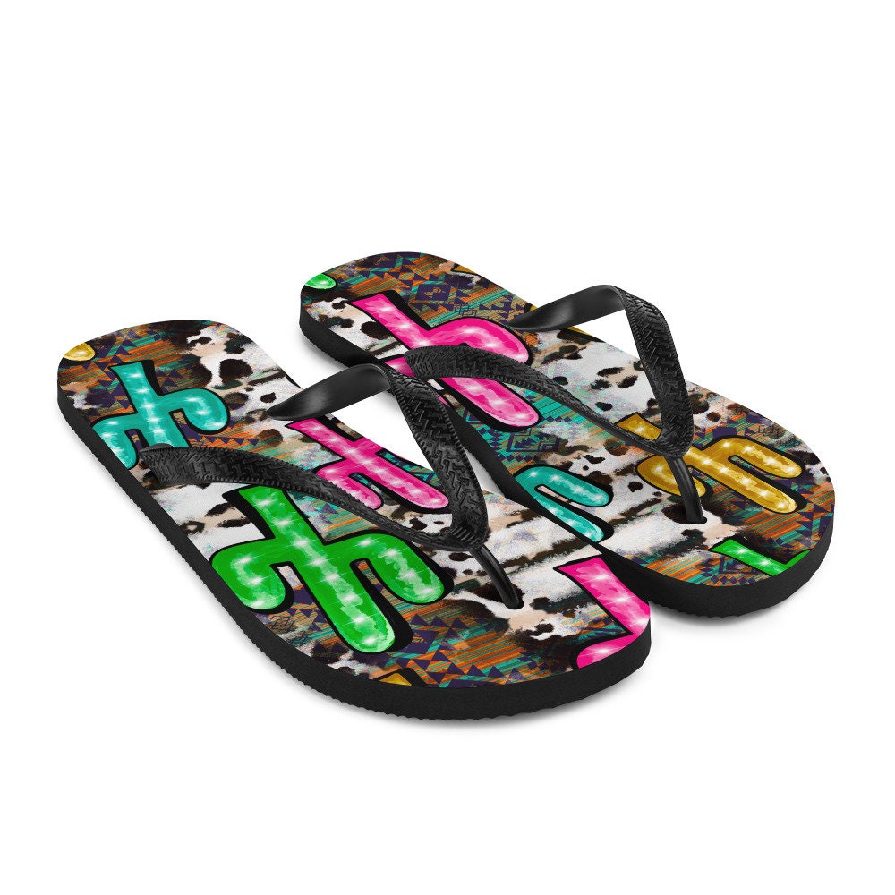 Neon light Cactus Flip-Flops