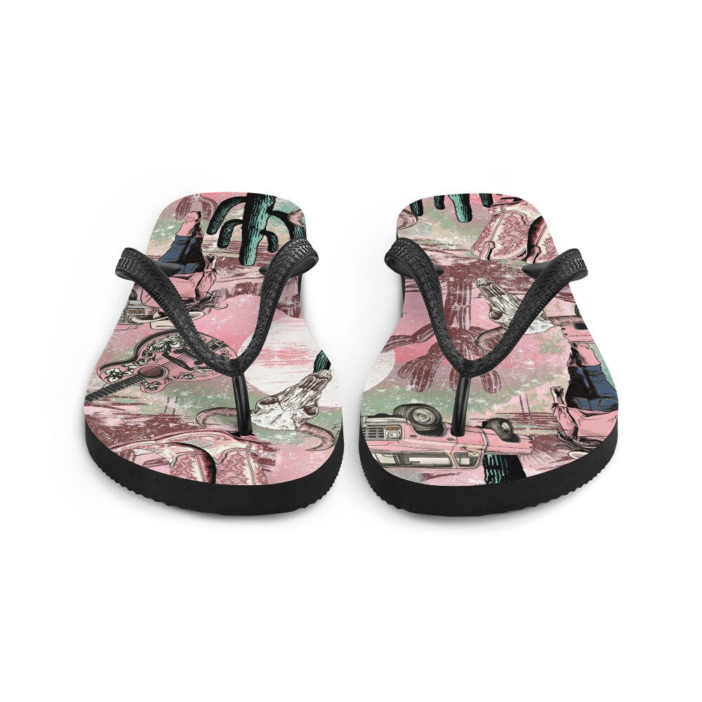 Pink western Flip-Flops