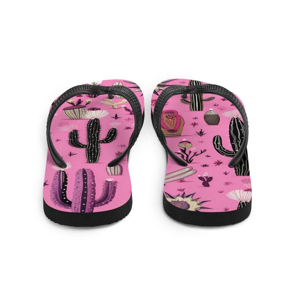 Pretty in Pink Cactus Flip-Flops