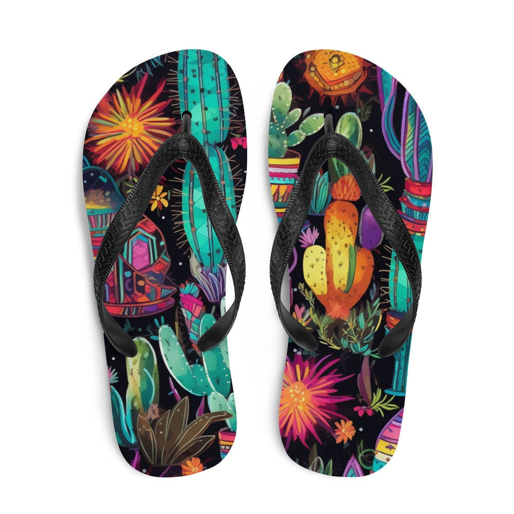 Sun burst Cactus Flip-Flops