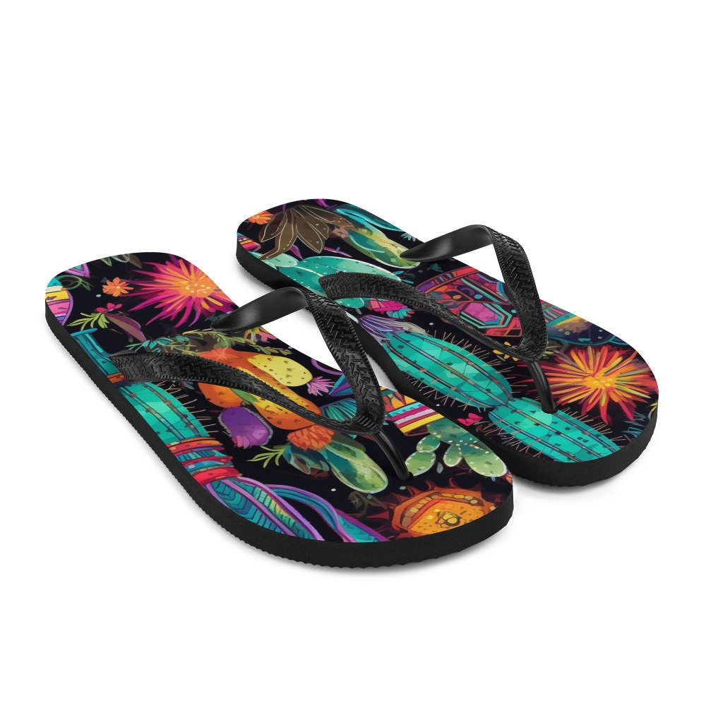 Sun burst Cactus Flip-Flops