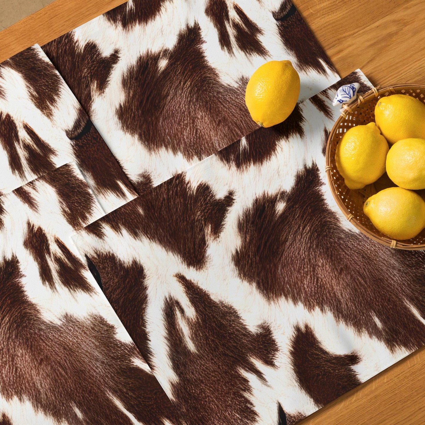 Cow Print Placemat Set: Country Western Table Decor