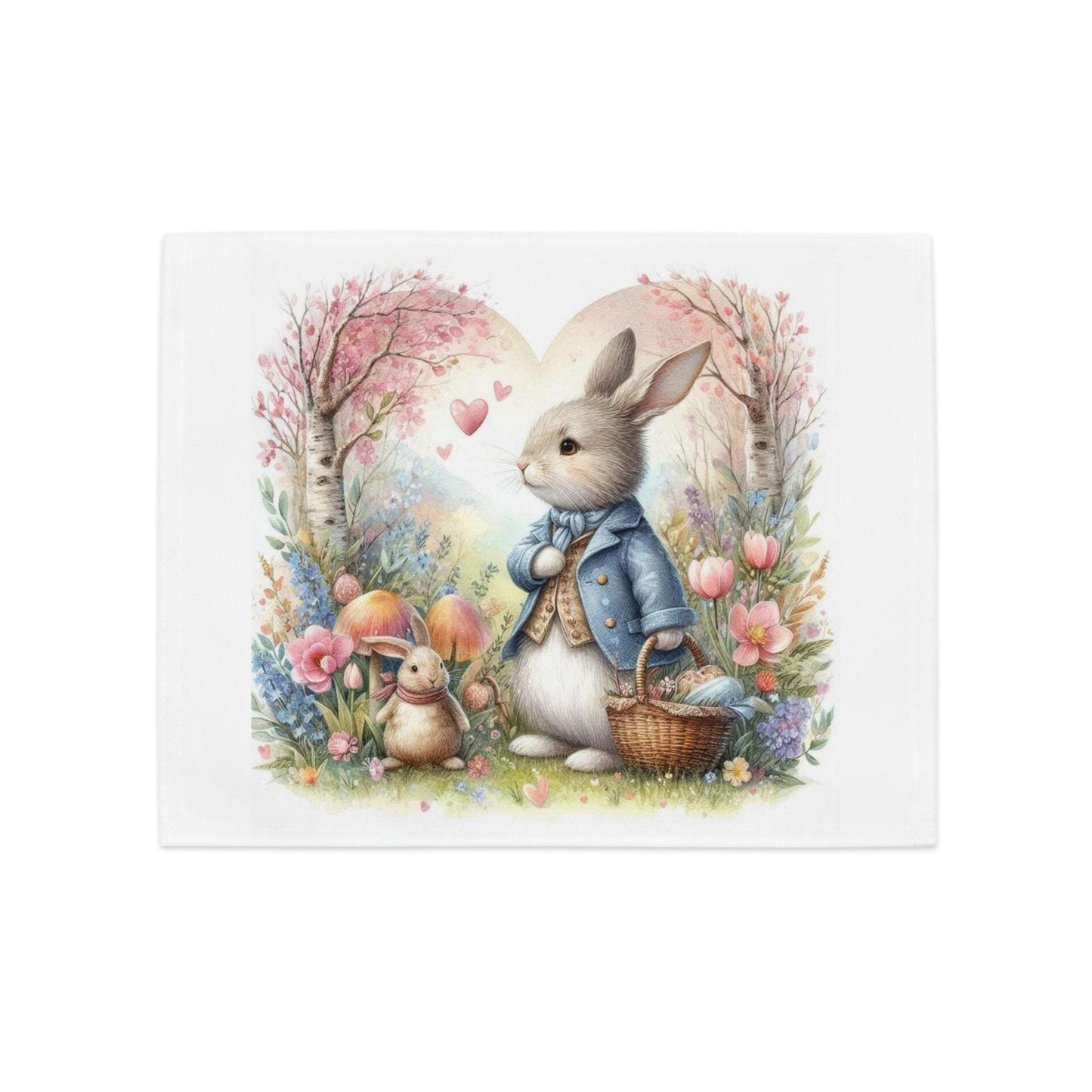 Easter Bunny Placemat Set: Floral Country Table Decor