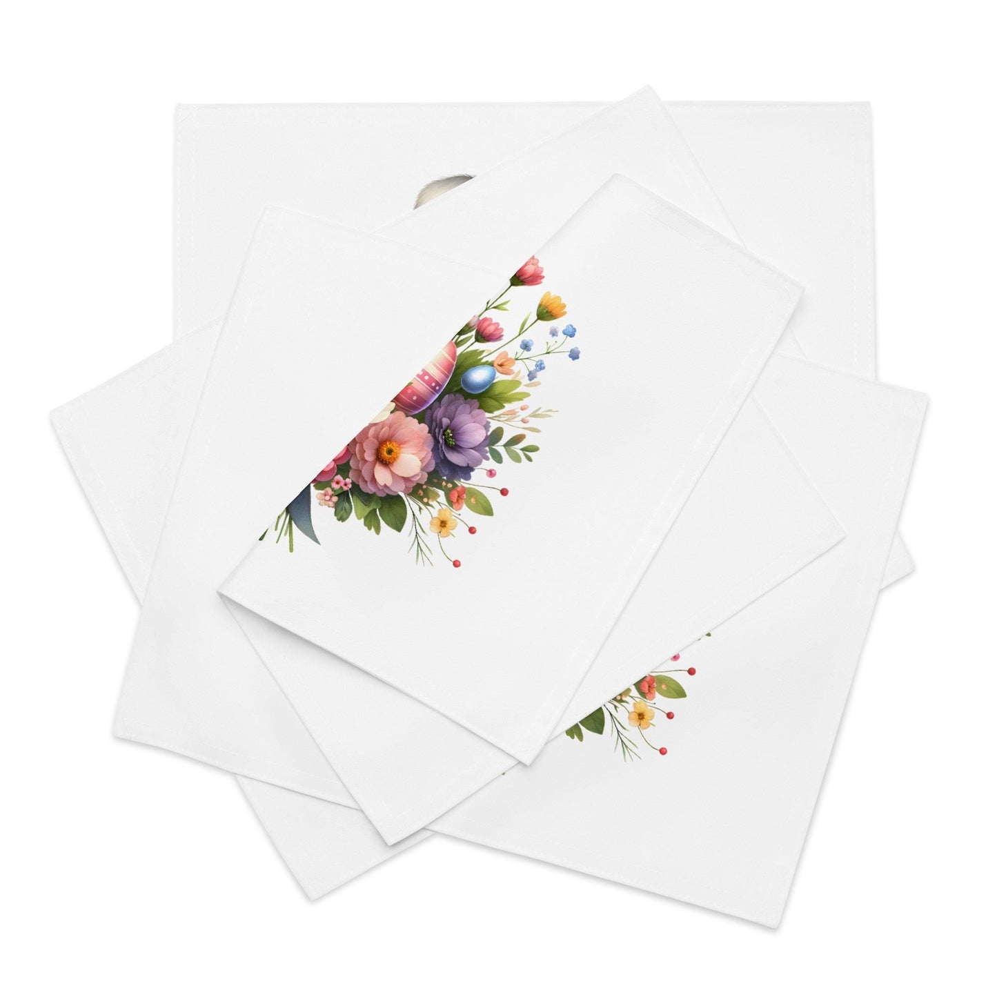 Easter Bouquet Placemat Set: Floral Bunny Table Decor