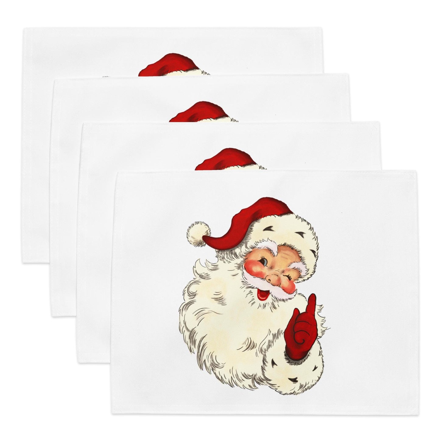 Santa Placemats Set: Christmas Table Decor, Water-Resistant