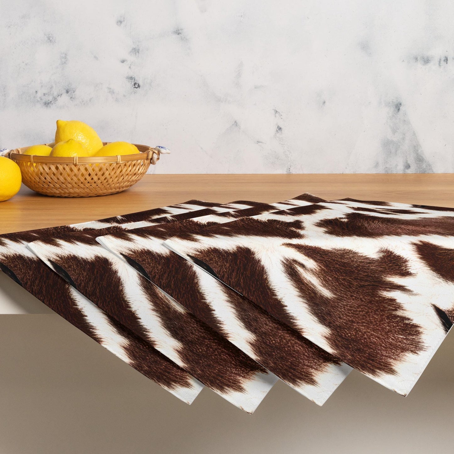 Cow Print Placemat Set: Country Western Table Decor