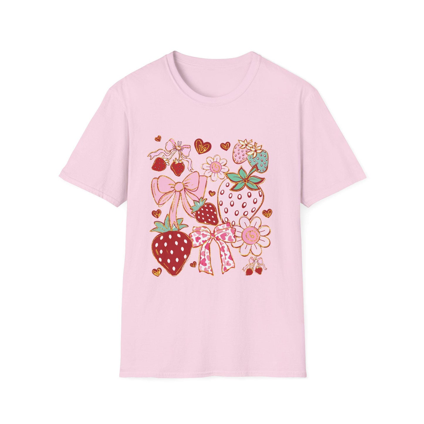 Strawberry Print T-Shirt: Vintage Graphic Tee, Summer Fashion