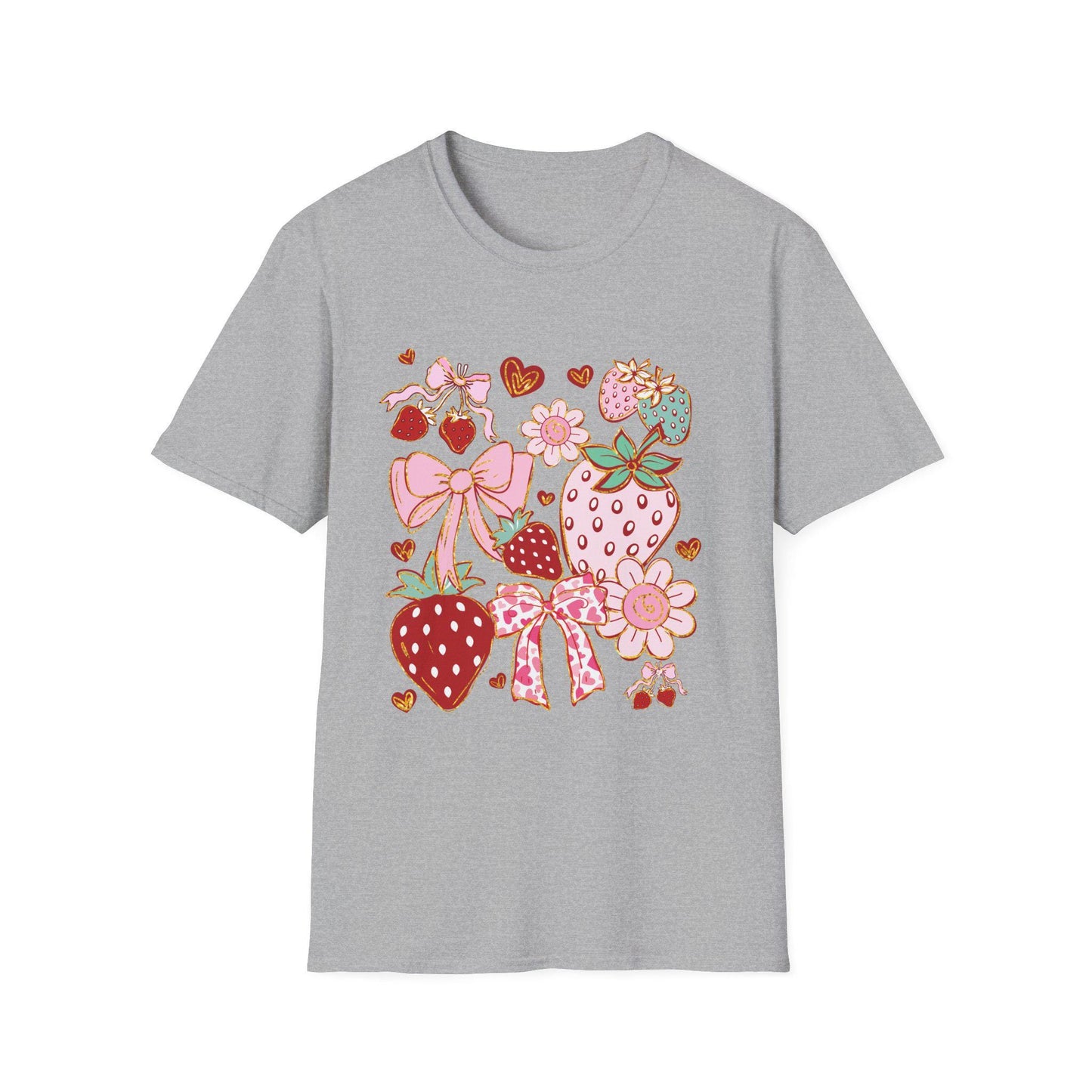 Strawberry Print T-Shirt: Vintage Graphic Tee, Summer Fashion