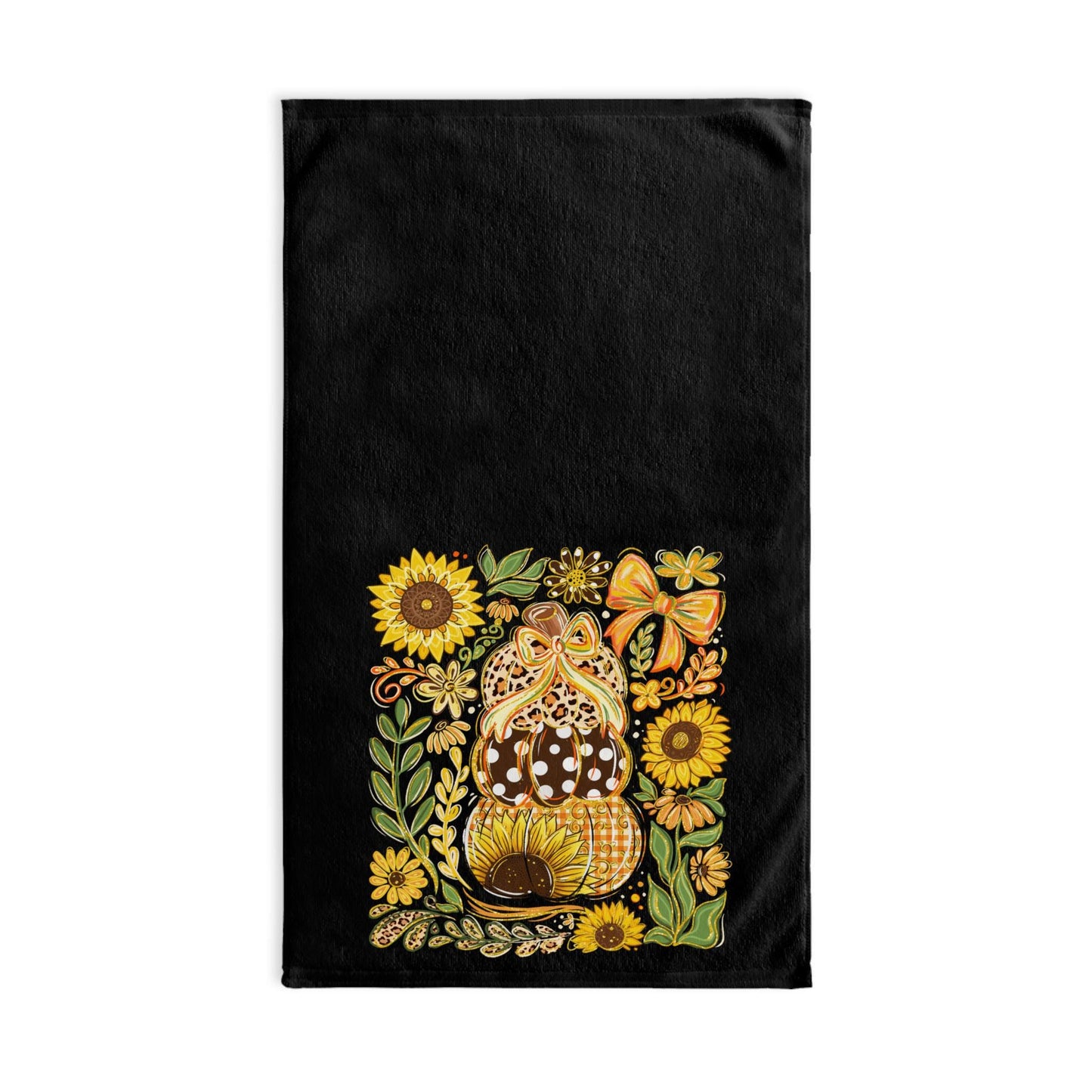 Sunflower Garden Hand Towel, Rustic Farmhouse Kitchen Decor