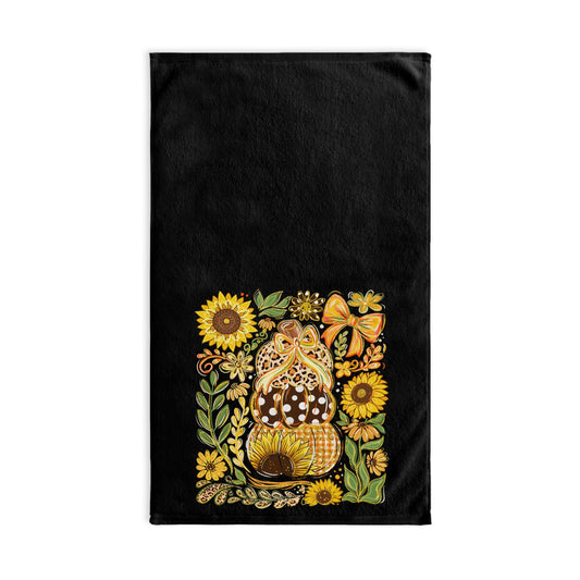 Sunflower Garden Hand Towel, Rustic Farmhouse Kitchen Decor
