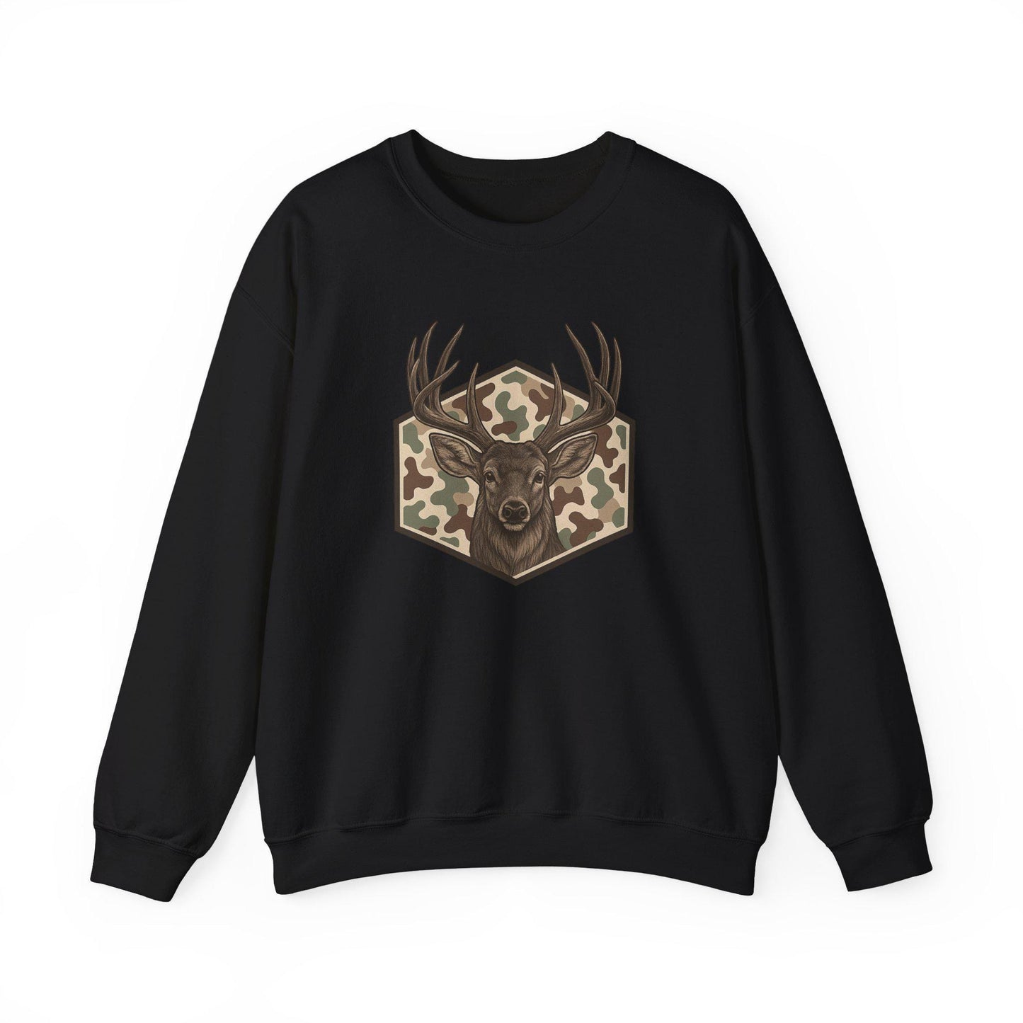 Camo Buck Hunting Vintage Retro Hunting Sweatshirt