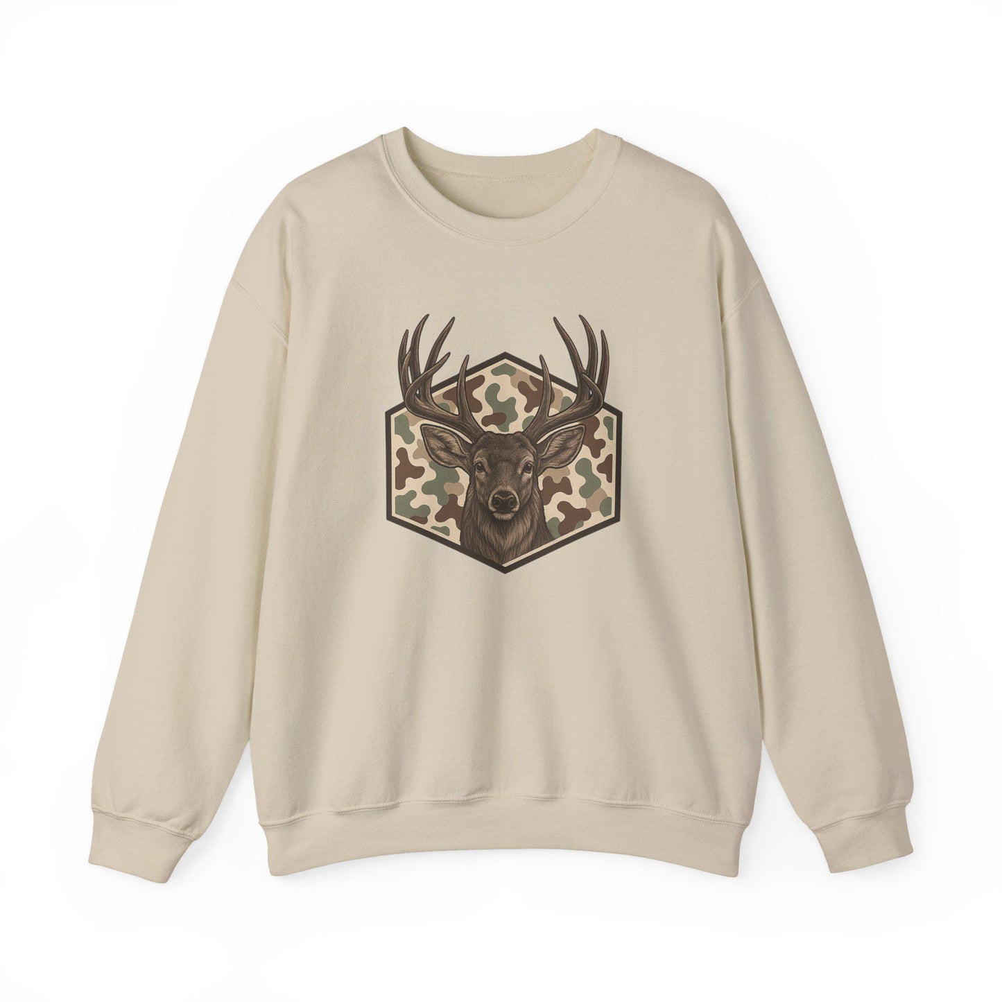 Camo Buck Hunting Vintage Retro Hunting Sweatshirt