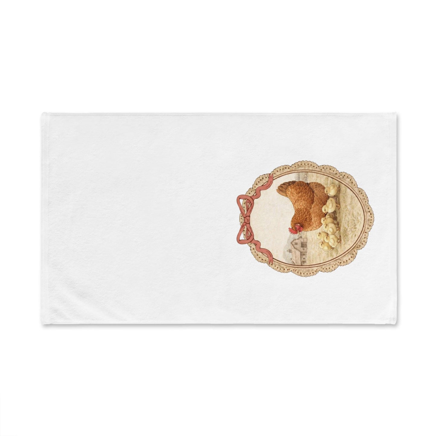 Mama Hen and Chicks Hand Towel Farmhouse Chicken Kitchen Country Decor Towel