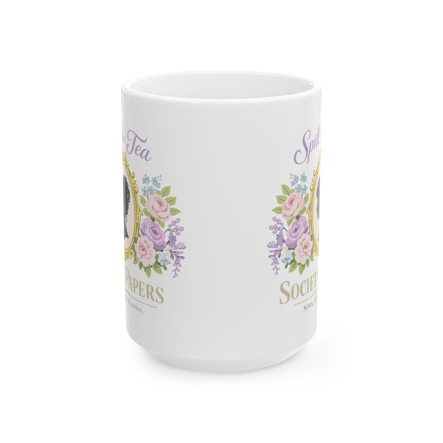 Sisters of Tea Society Mug  Spill the Tea Society Papers Floral Vintage Portrait Ceramic Coffee Mug Coffee Lover