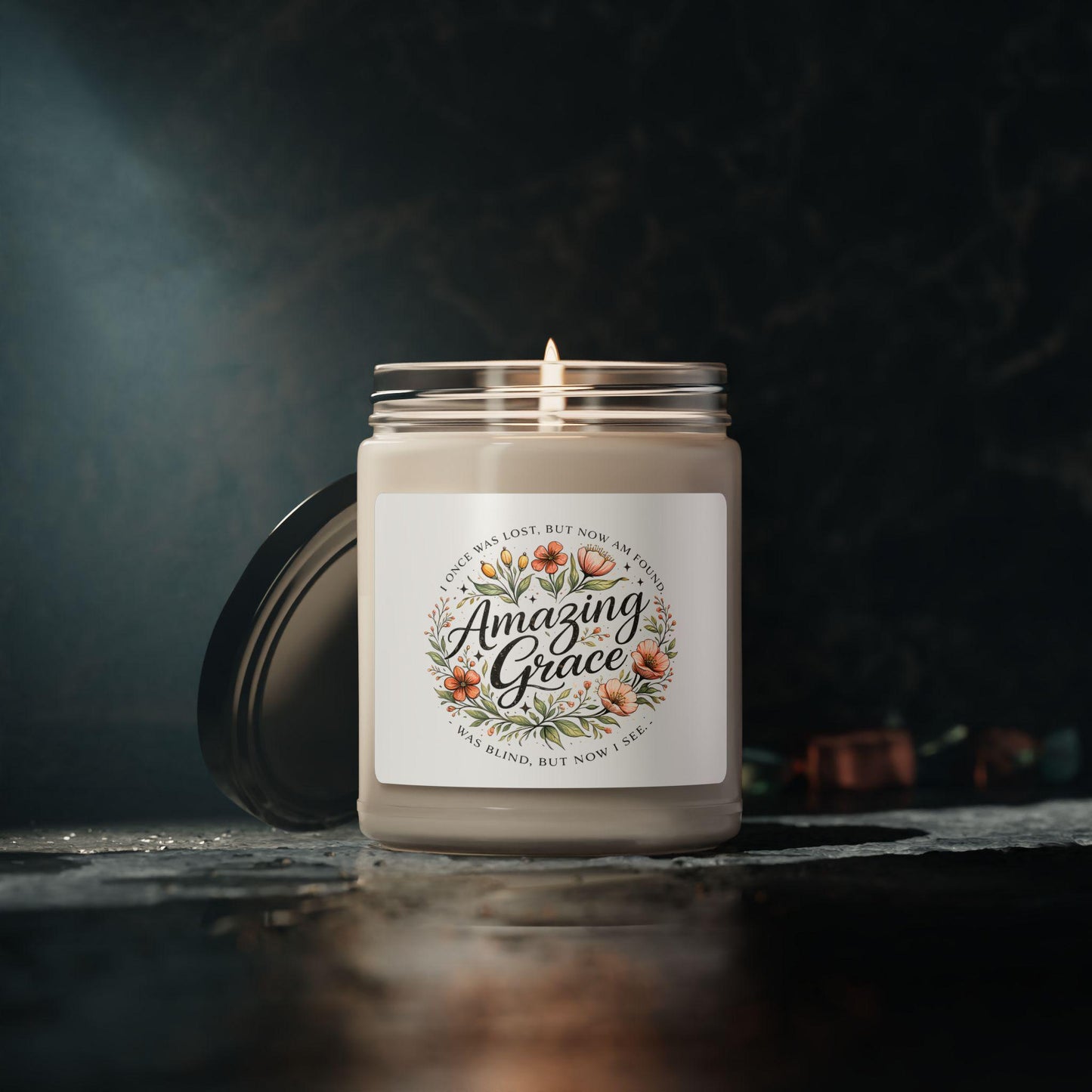 Grace Floral Soy Candle, 9oz Scented Home Decor