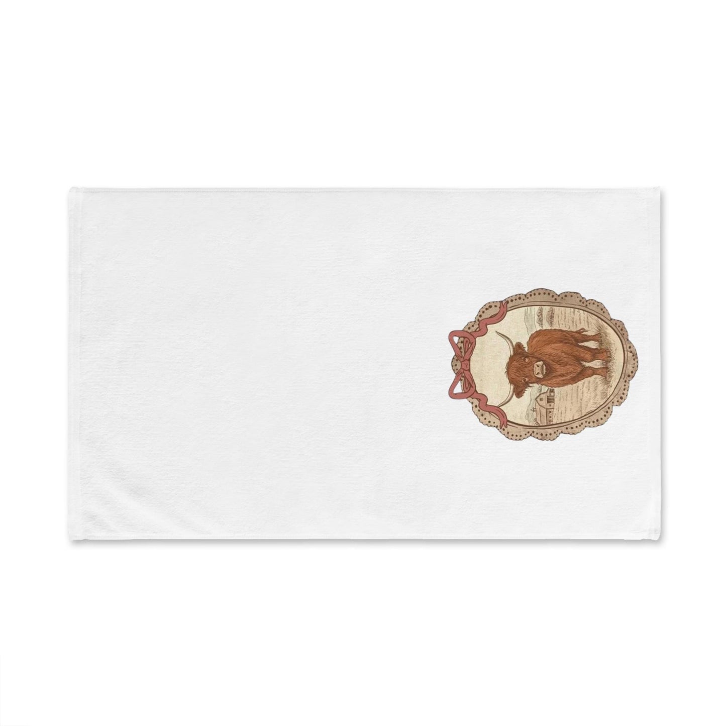 Highland Cow Hand Towel  Vintage Rustic Country Farmhouse Tea Towel