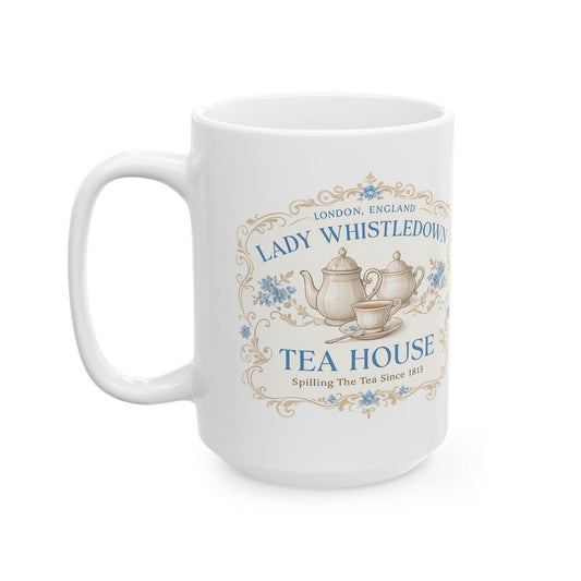 Lady Whistledown Regency Tea Mug  Vintage Floral Ceramic  Bridgerton  English Coffee Or Hot Tea Mug