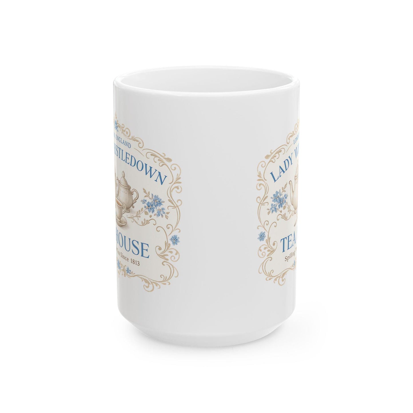 Lady Whistledown Regency Tea Mug  Vintage Floral Ceramic  Bridgerton  English Coffee Or Hot Tea Mug