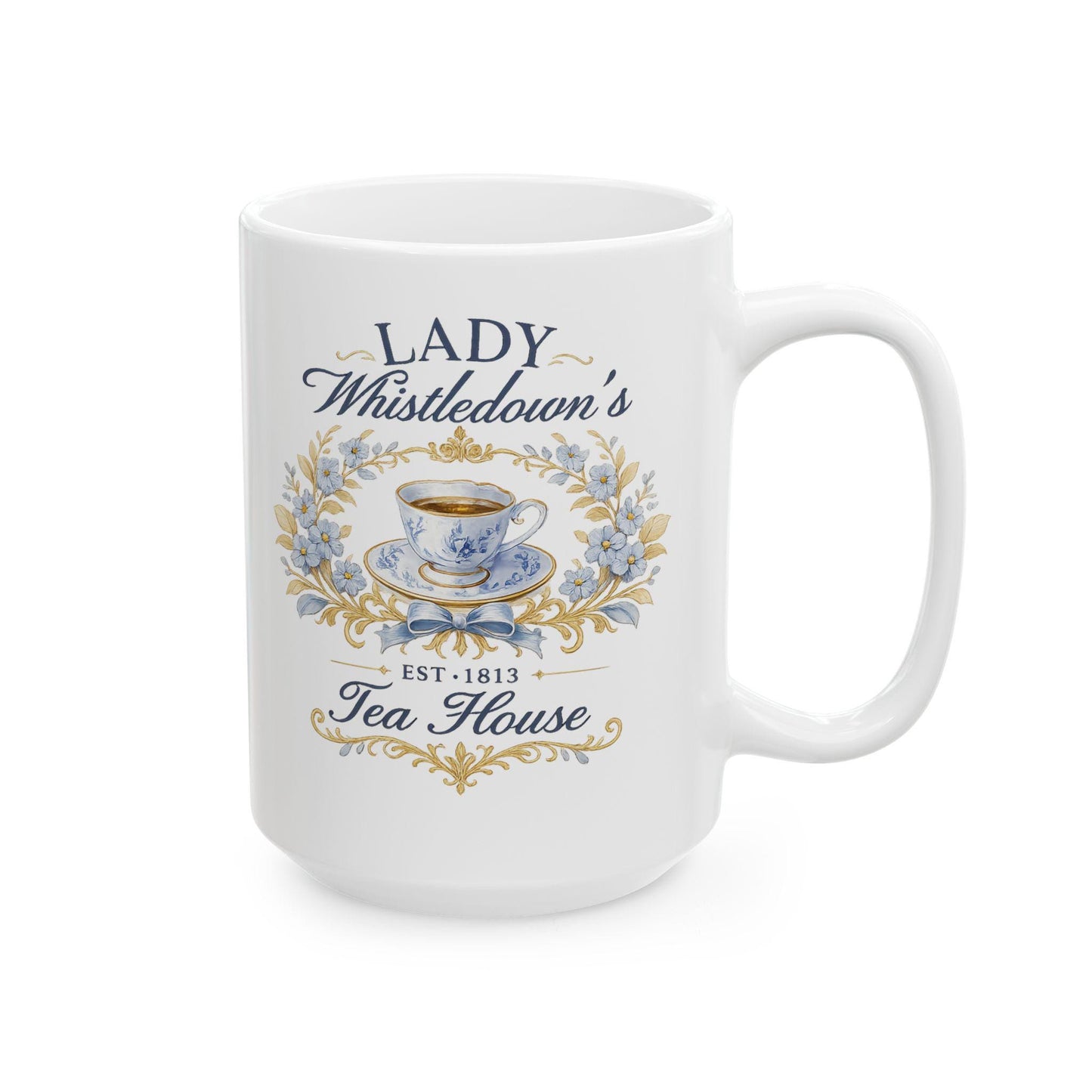 Lady Whistledown Tea and Coffee Cup Bridgeton Antique type mug Coffee Lover Hot Tea Cup
