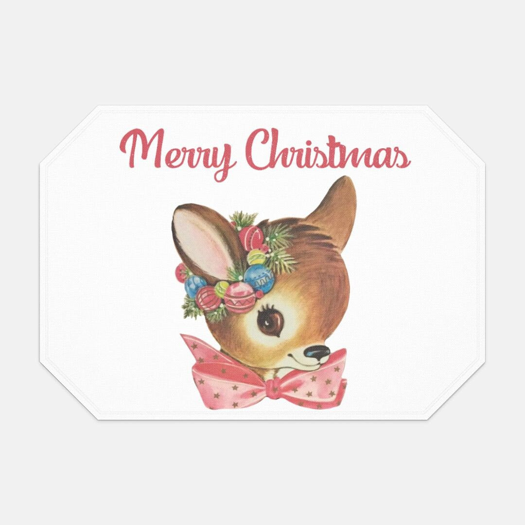 Merry Christmas Vintage Reindeer Placemat