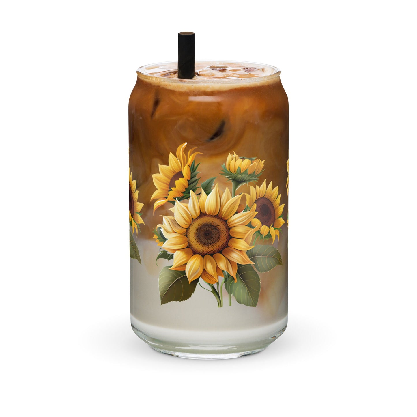 Sunflower Dreams Can-shaped glass