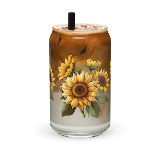 Sunflower Dreams Can-shaped glass