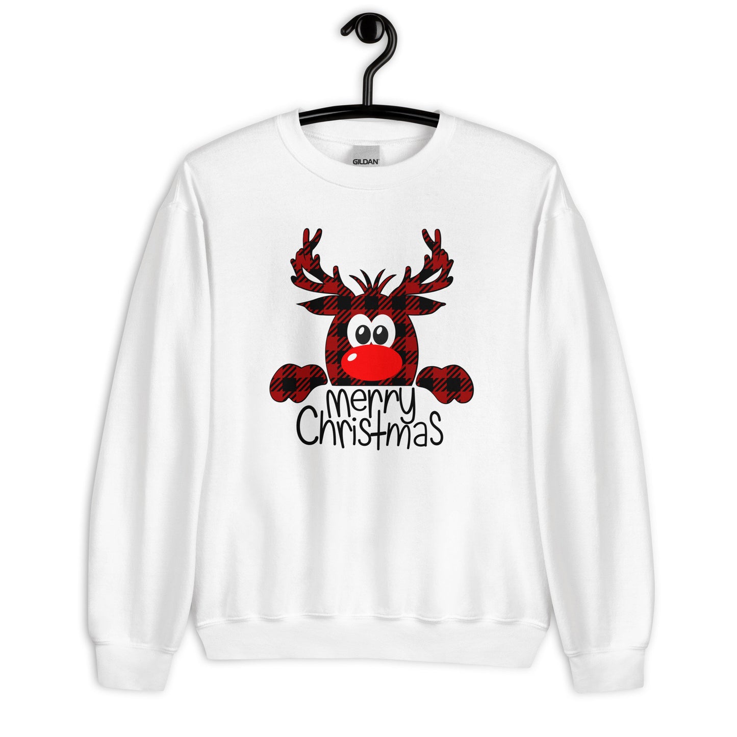 Plaid Reindeer Merry Christmas Unisex Sweatshirt