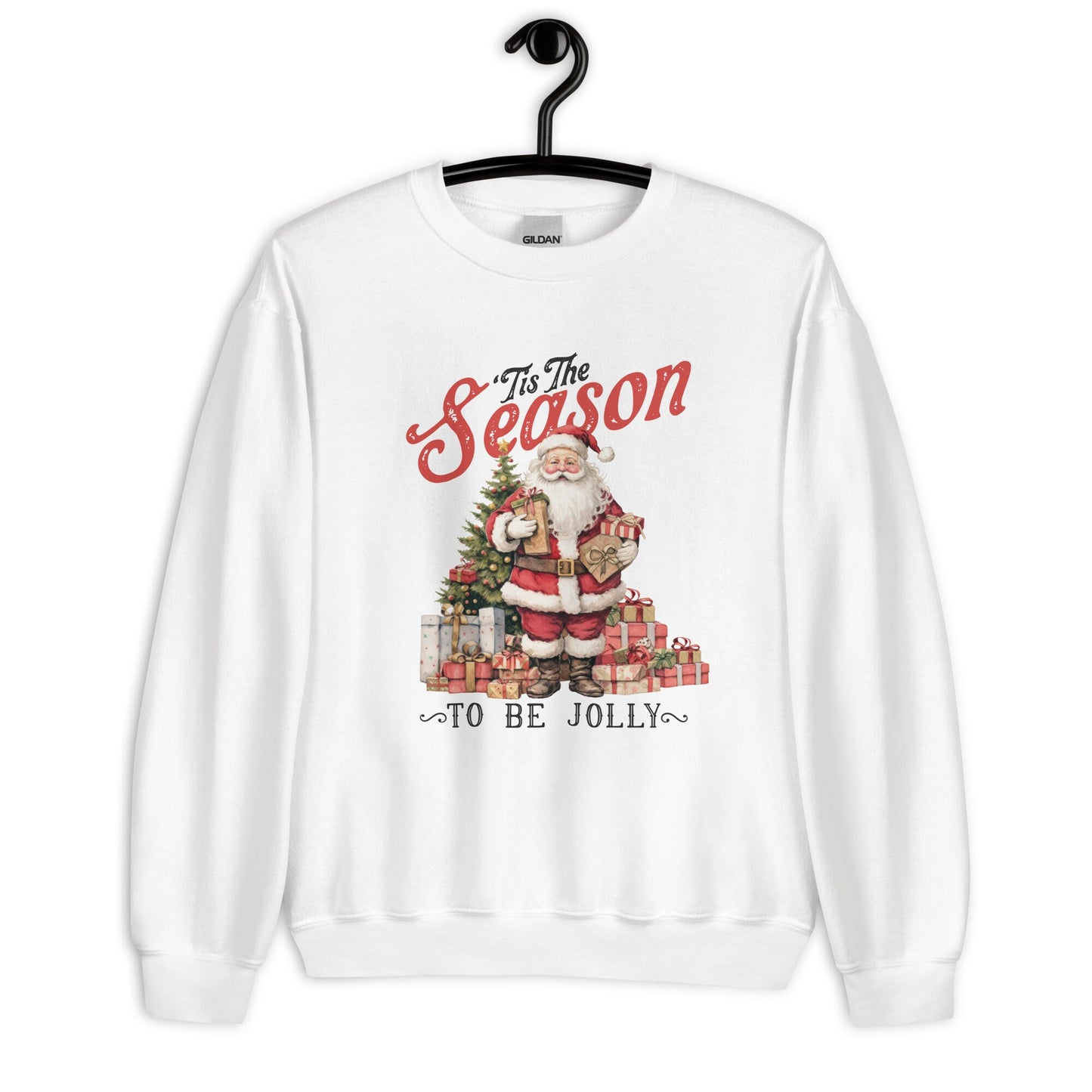 Tis the Season and be Jolly Vintage Santa Unisex Sweatshirt