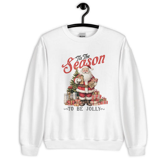 Tis the Season and be Jolly Vintage Santa Unisex Sweatshirt