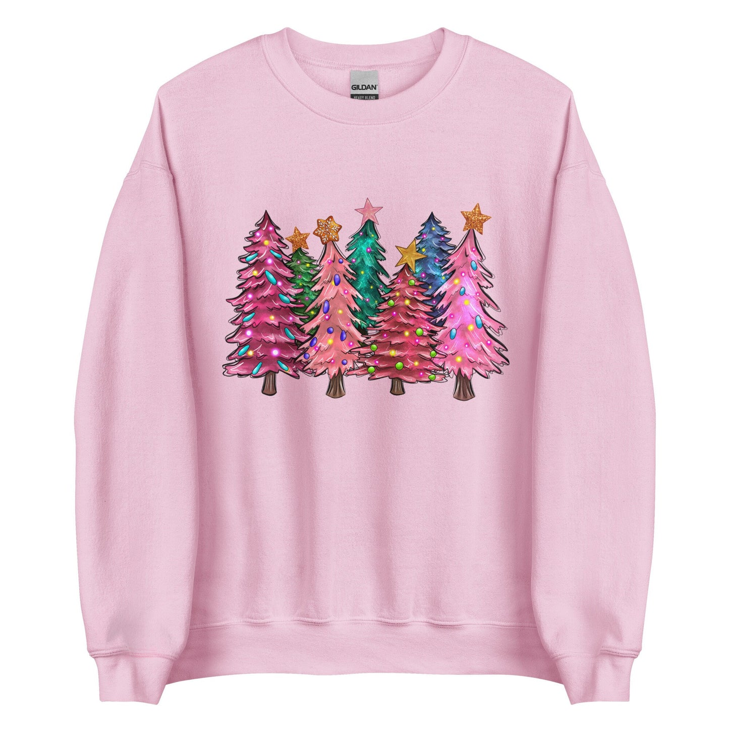 Cute Christmas Trees in Pastels Unisex Sweatshirt