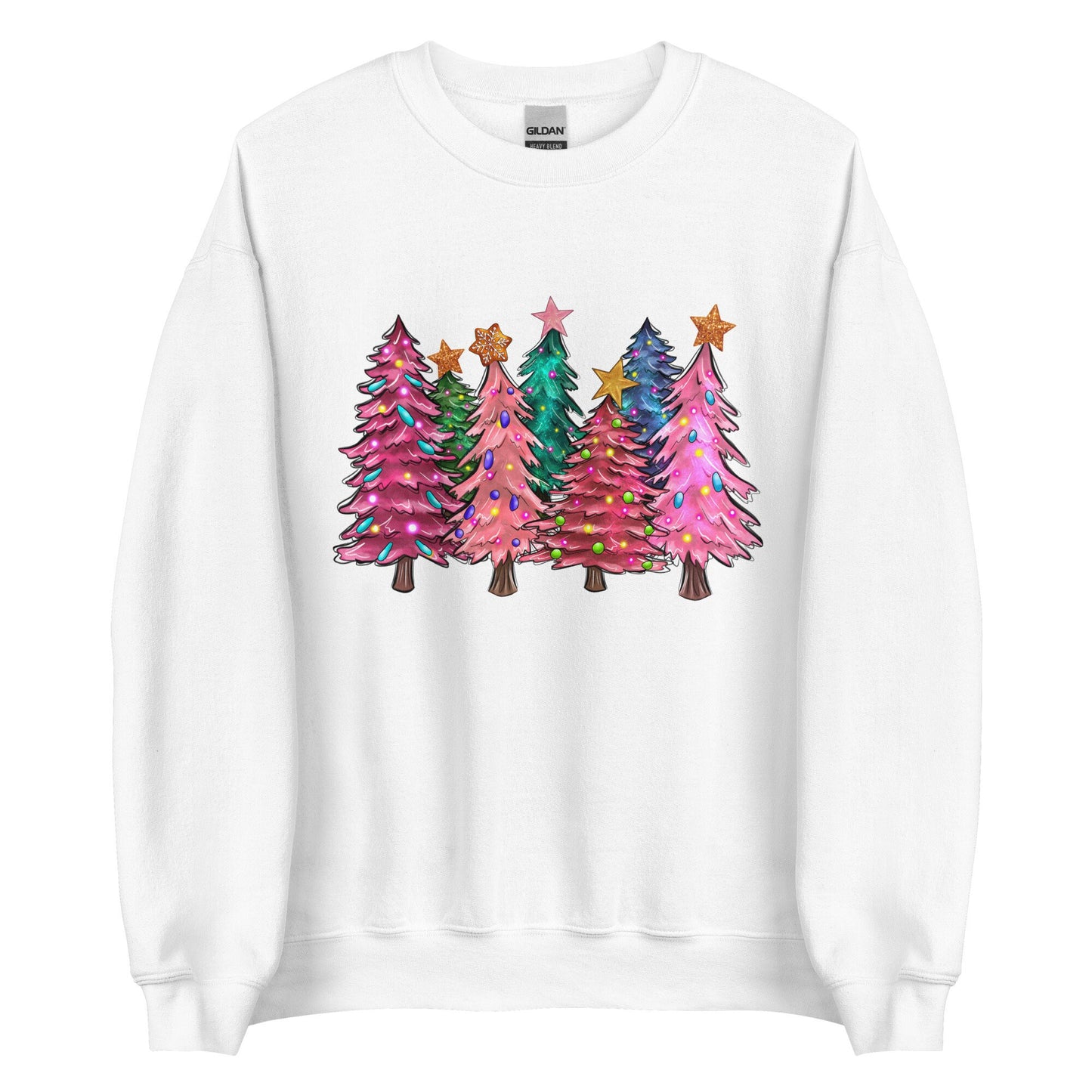 Cute Christmas Trees in Pastels Unisex Sweatshirt
