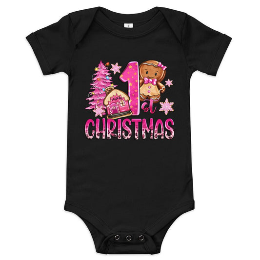 My 1st Gingerbread girl Christmas Baby short sleeve one piece