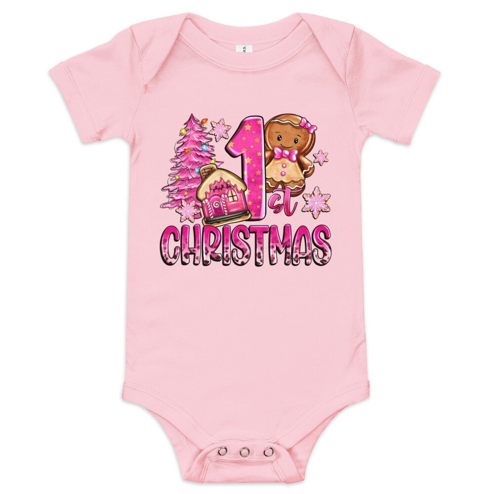 My 1st Gingerbread girl Christmas Baby short sleeve one piece