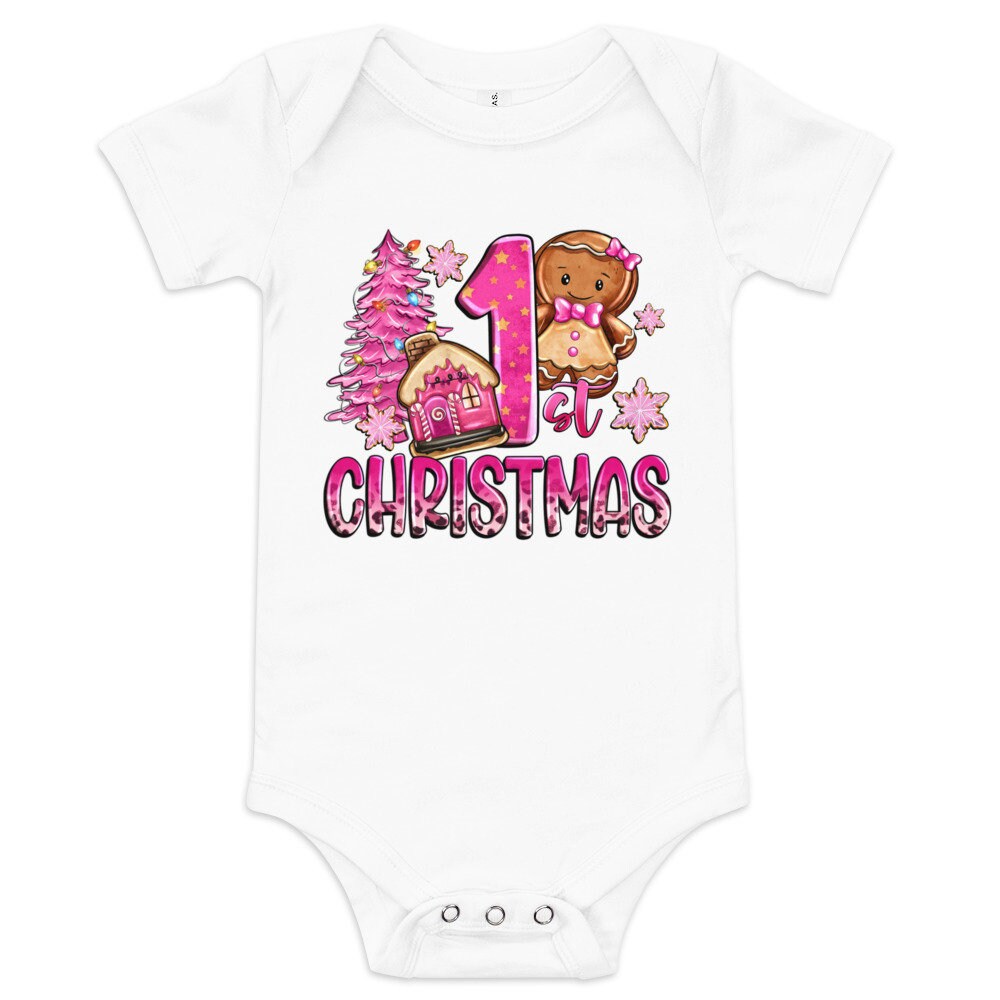 My 1st Gingerbread girl Christmas Baby short sleeve one piece