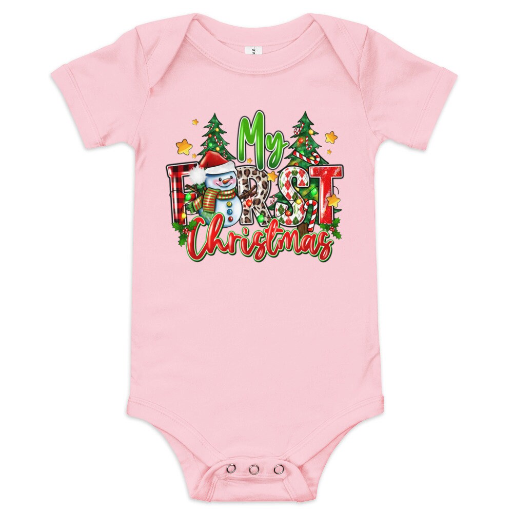 My First Christmas Baby short sleeve one piece