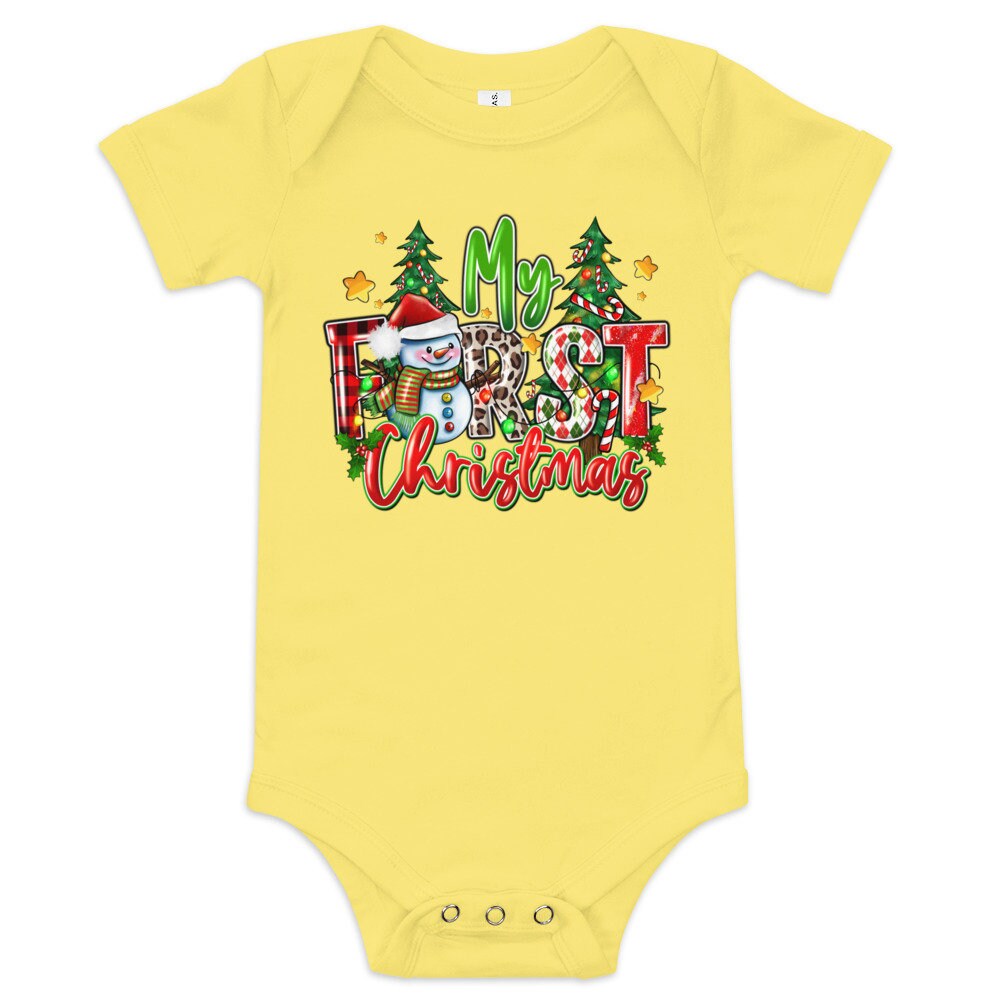My First Christmas Baby short sleeve one piece