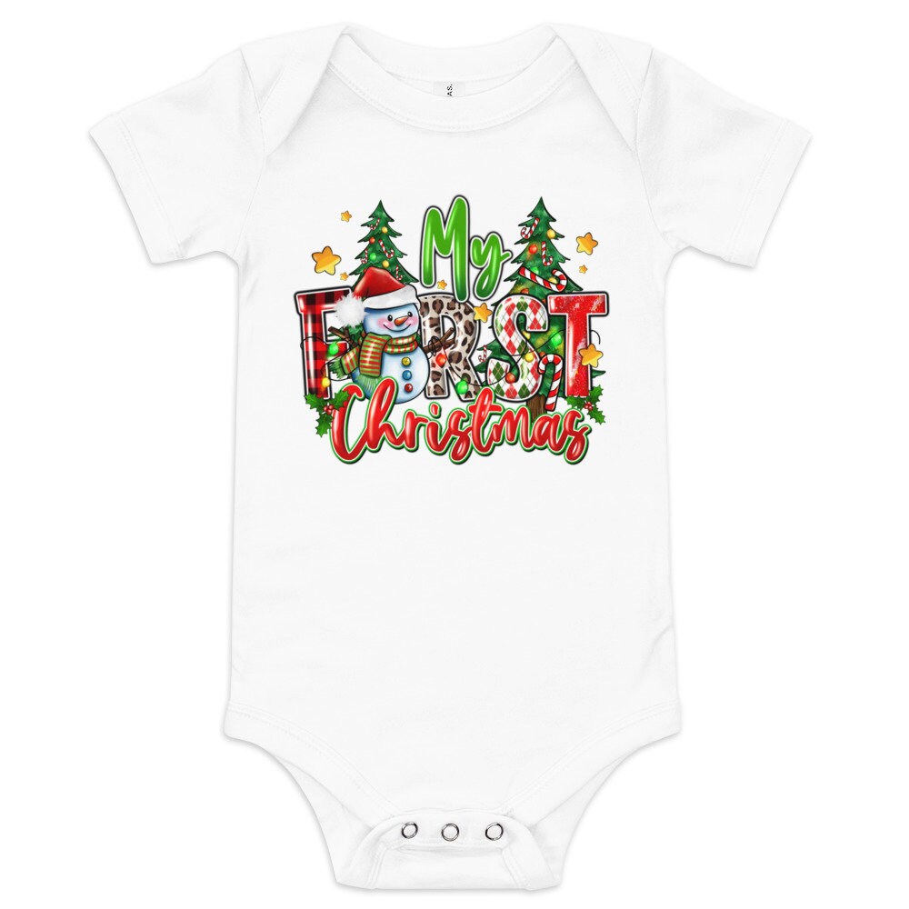 My First Christmas Baby short sleeve one piece