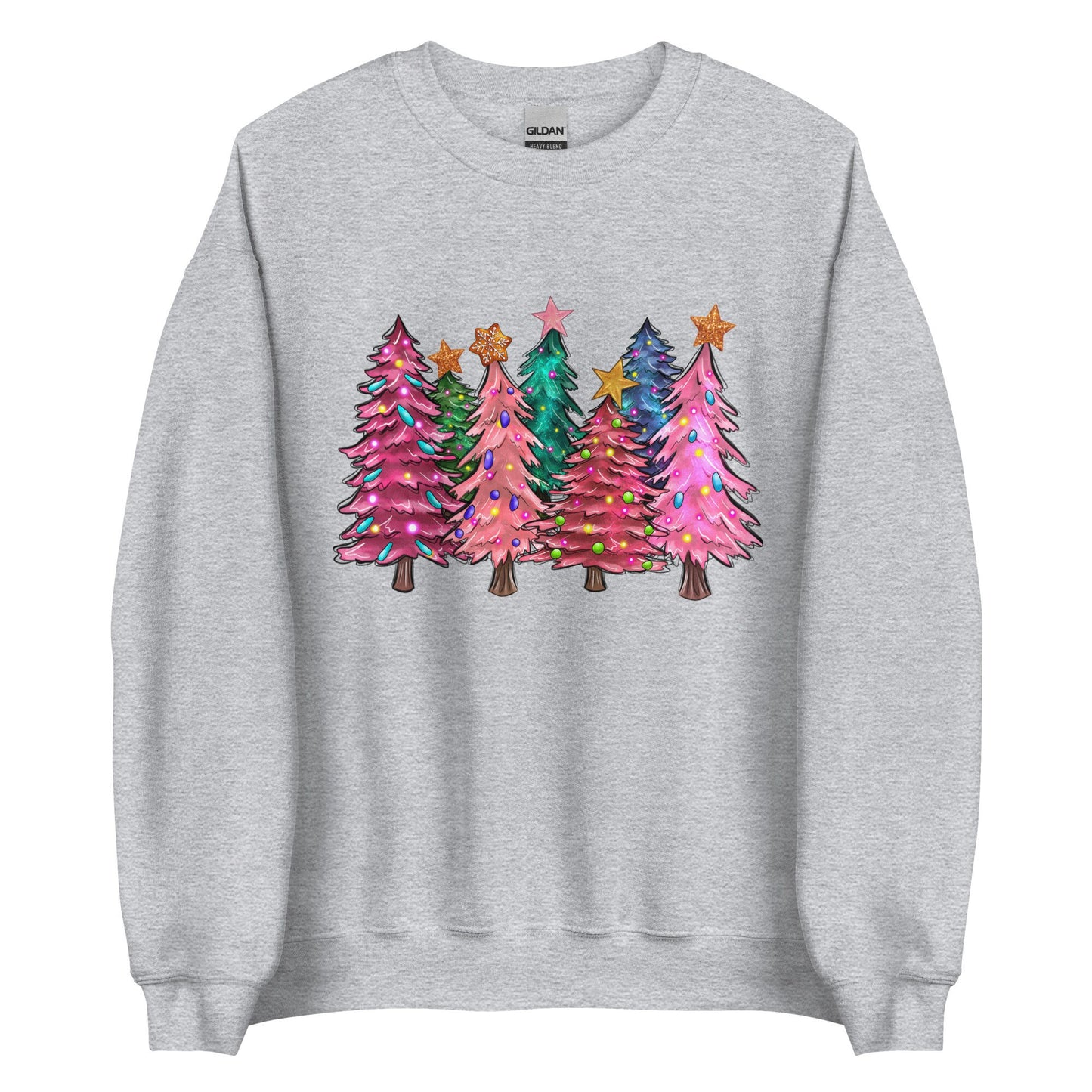 Cute Christmas Trees in Pastels Unisex Sweatshirt