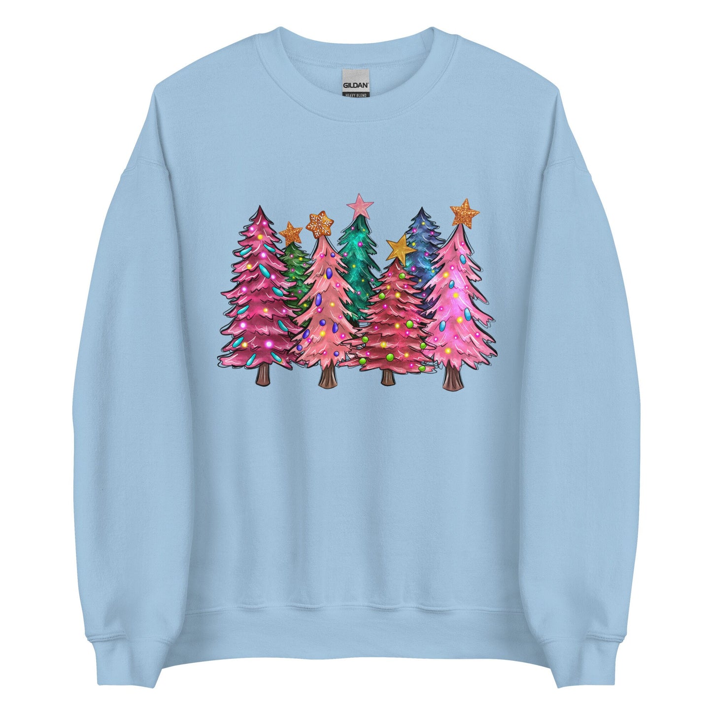 Cute Christmas Trees in Pastels Unisex Sweatshirt