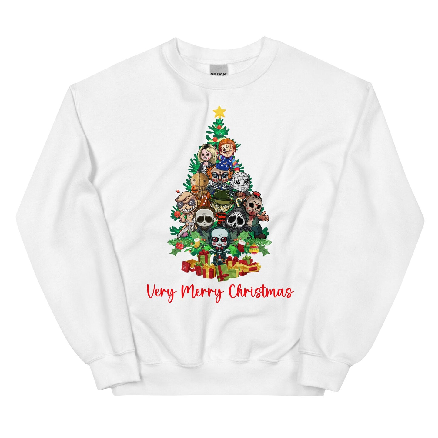 Horror Character Christmas Tree Unisex Sweatshirt