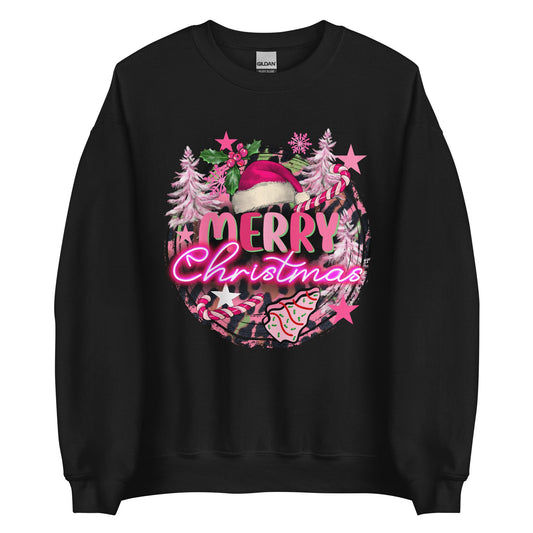 Merry Christmas Pink Unisex Sweatshirt
