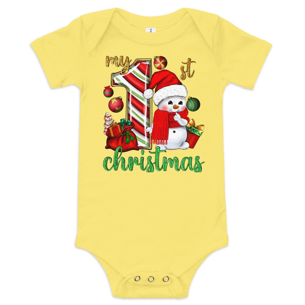 My 1st Snowman Christmas Baby short sleeve one piece