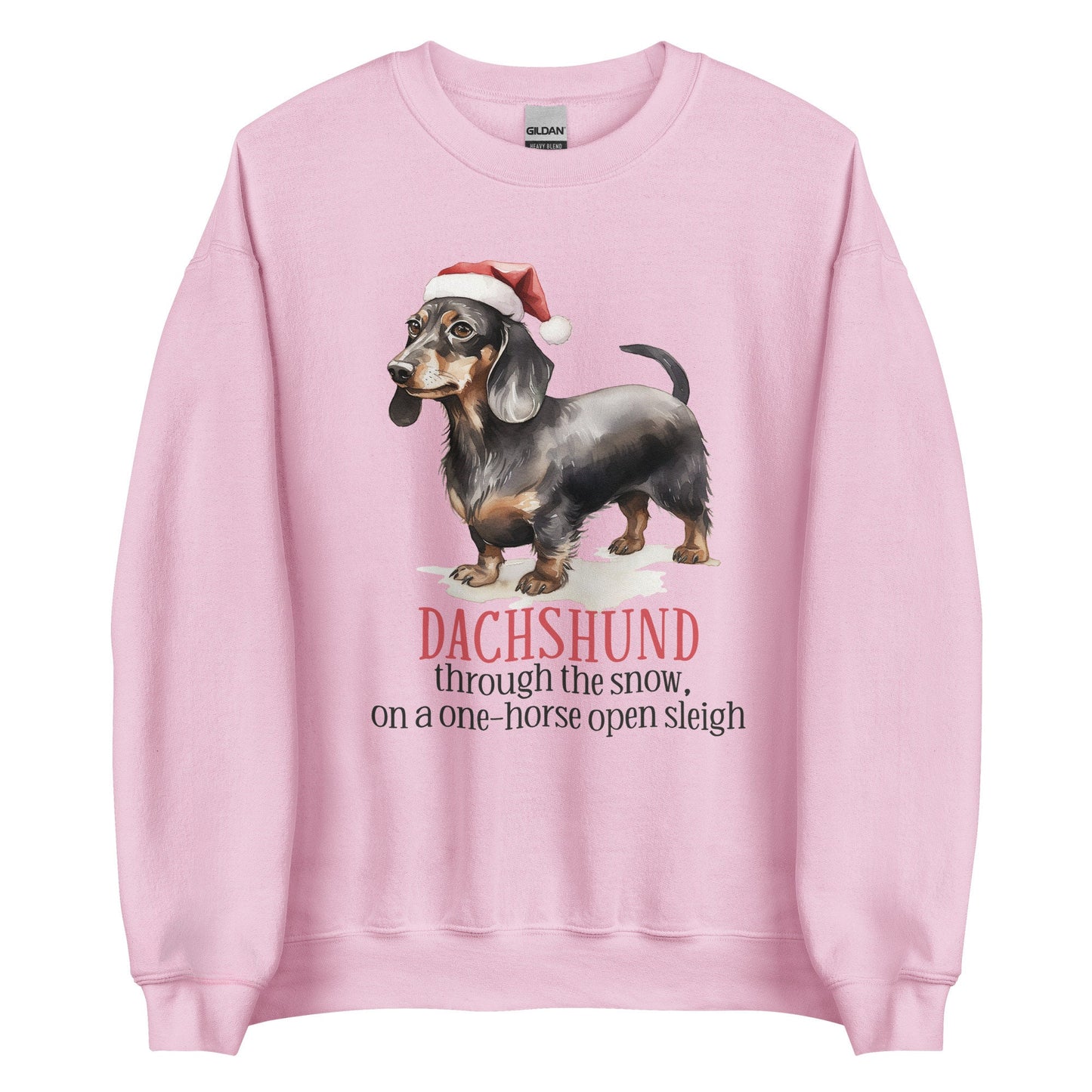 Dashund through the snow on a one-horse open sleigh Unisex Sweatshirt