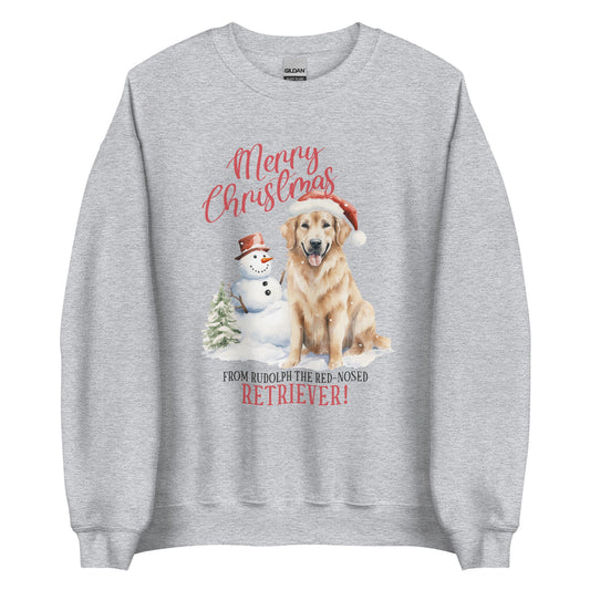 Merry Christmas from Rudolph the red nose Retriever Unisex Sweatshirt