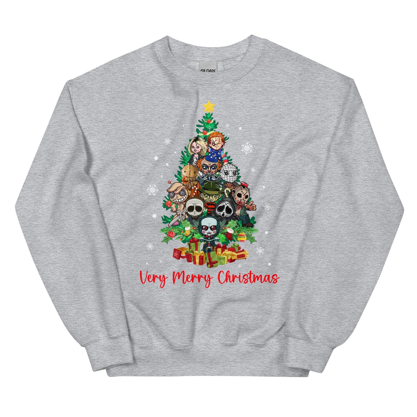 Horror Character Christmas Tree Unisex Sweatshirt