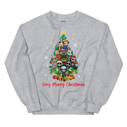 Horror Character Christmas Tree Unisex Sweatshirt