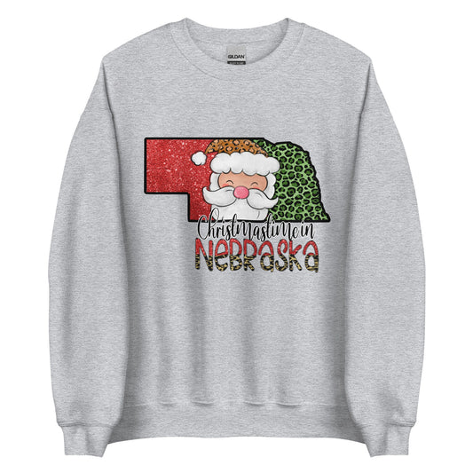Nebraska Christmas with Santa Unisex Sweatshirt