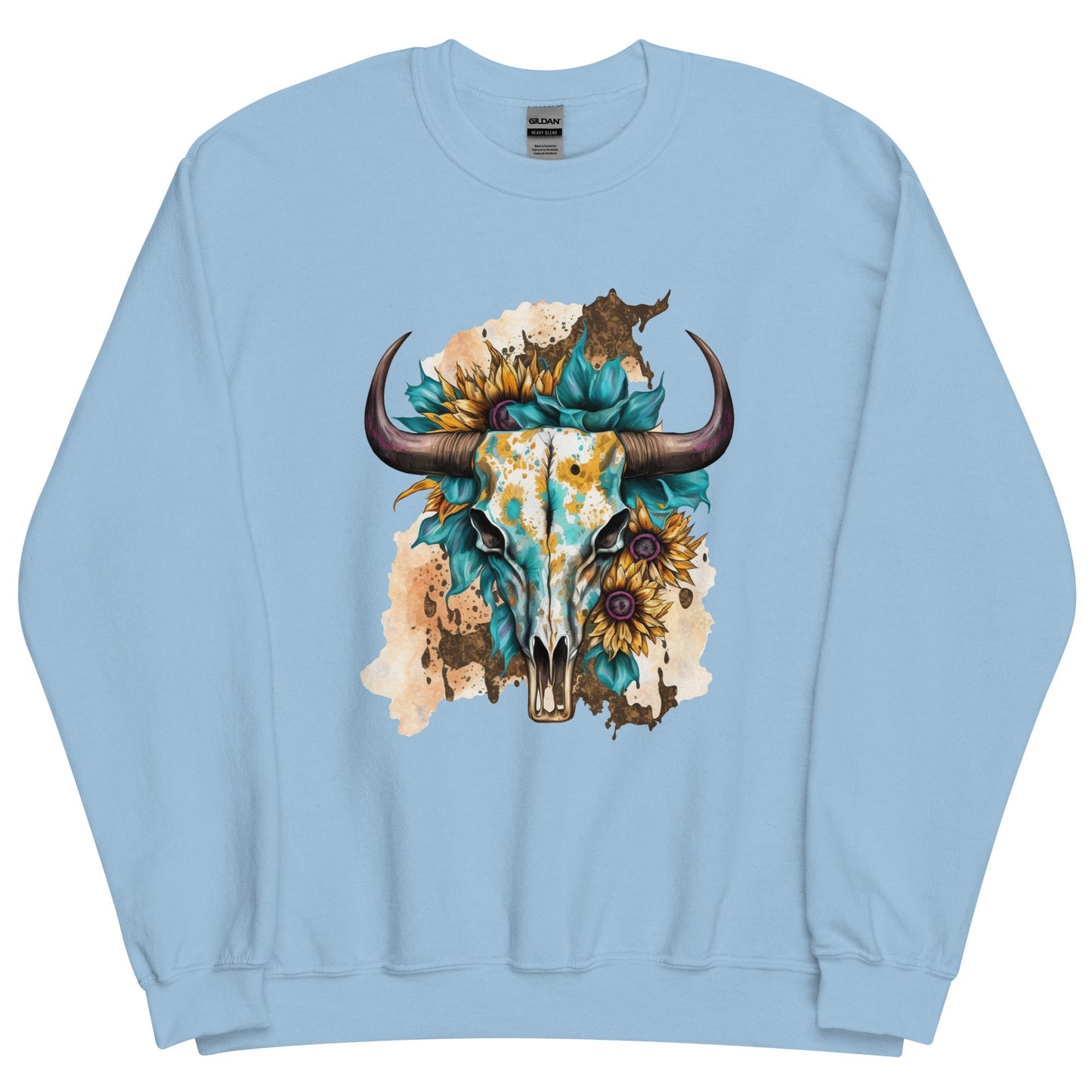 Western Skull with sunflowers Unisex Sweatshirt