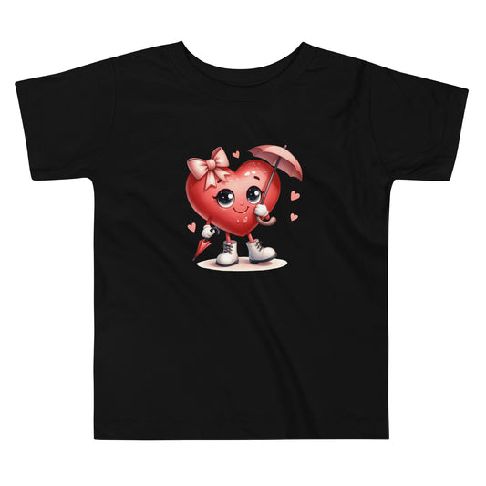Heart with Umbrella Toddler Short Sleeve Tee